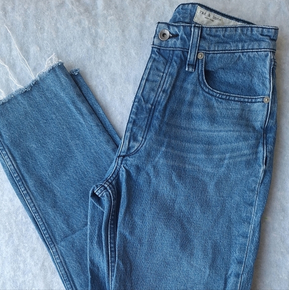Rag & Bone Nina High Rise Ankle Cigarette Button Fly Poppy Wash Jeans Size 26 - Picture 9 of 9